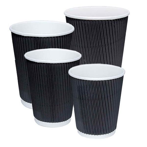 8oz Black Hot Drinks Paper Cup