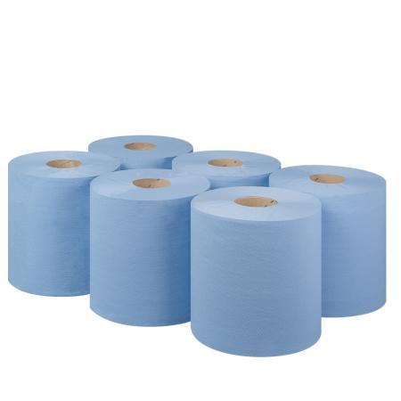 Blue Centrefeed Rolls 2ply (6 pack)